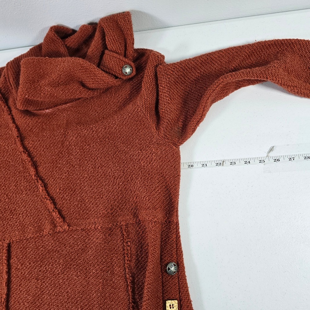 Soft Surroundings Burnt Orange Cowl Neck Button Detail Tunic Sweater M 2AZ93 - Picture 2 of 8